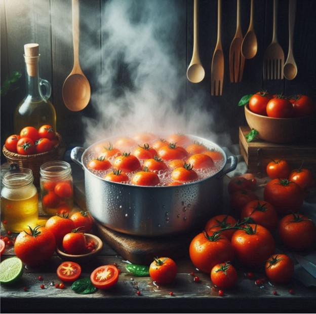 boiling tomatoes