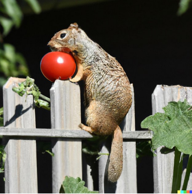 squirrel-with-tomatoes