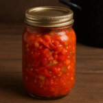 stewed tomatoes in a jar