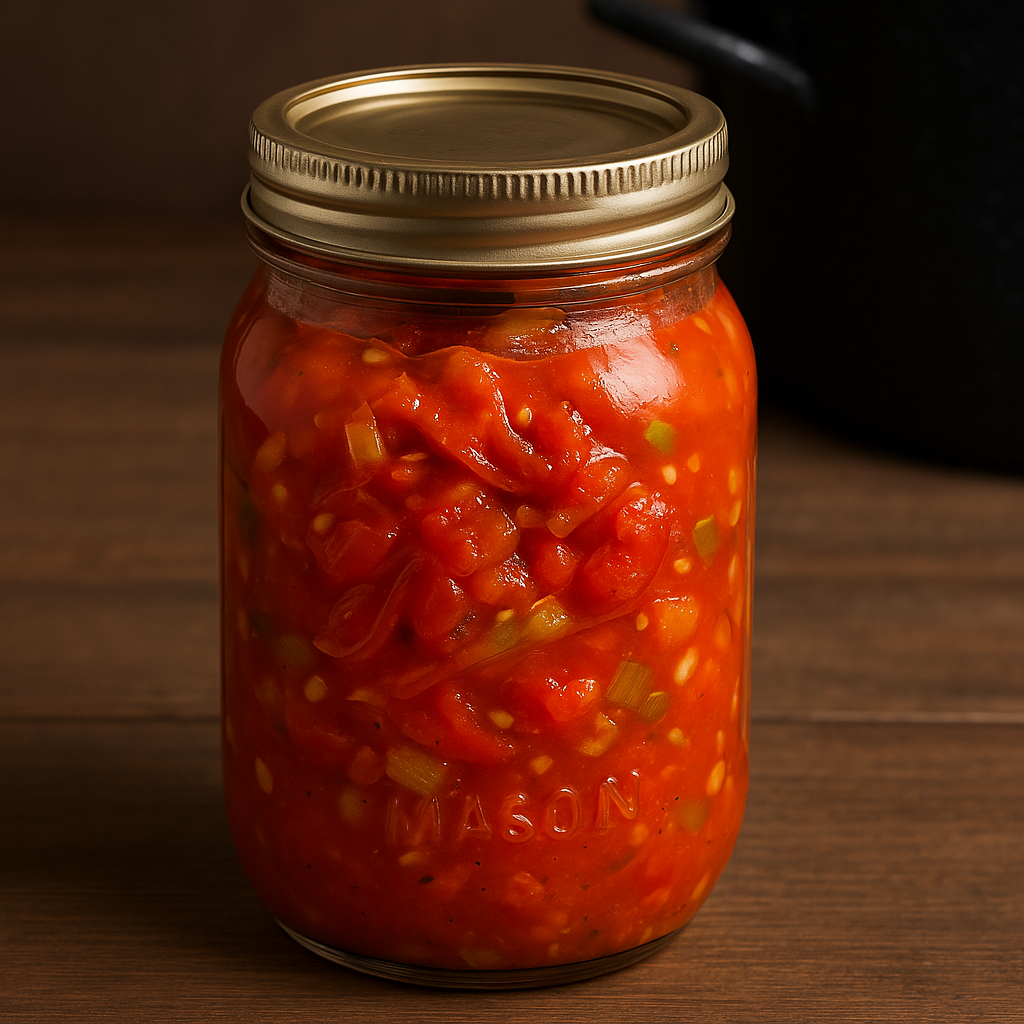 stewed tomatoes in a jar