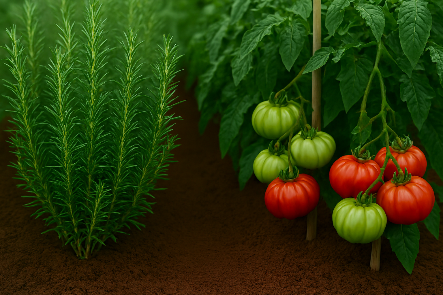 Rosemary-plants-with-tomatoes